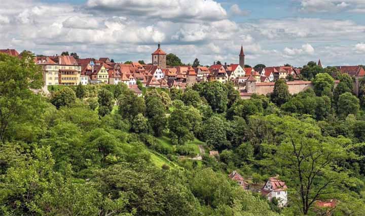 Blik op Rothenburg vanuit de Burchttuin